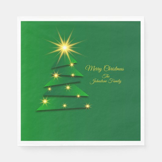 Matching Set Green Tree Change Name Luncheon Serviette (Vorderseite)