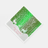 Matching Set White Reindeer Edit Name Luncheon bea Serviette (Ecke)