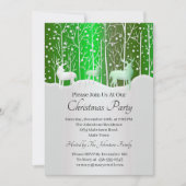 Matching Set White Rentier Bearbeiten Grüne Weihna Einladung (Vorderseite)