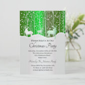 Matching Set White Rentier Bearbeiten Grüne Weihna Einladung (Stehend Vorderseite)