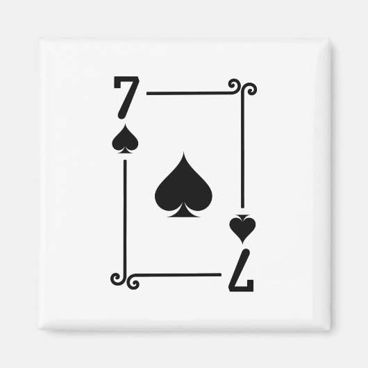 Matching Seven Spades Anzug Playing Cards Modern 7 Magnet (Vorne)