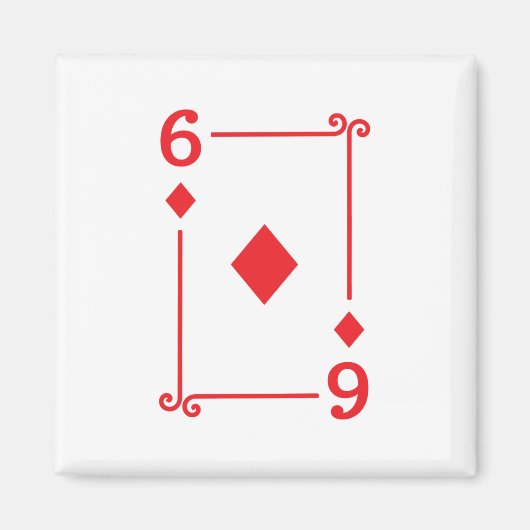 Matching Six Diamonds Anzug Playing Cards Modern 6 Magnet (Vorne)