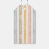 Matching, Subdued Pink, Yellow and Blue Striped Geschenkanhänger (Rückseite)