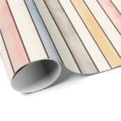 Matching, Subdued Pink, Yellow and Blue Stripes  Geschenkpapier (Rolleneckpunkt)