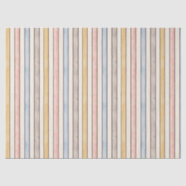 Matching, Subdued Pink, Yellow and Blue Stripes  Seidenpapier