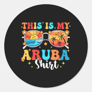 Matching Summer Family Vacation Beach Tour Aruba Runder Aufkleber