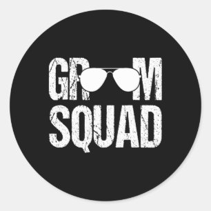 Matching Trauzeuge Group Bachelor Party Groom Squa Runder Aufkleber