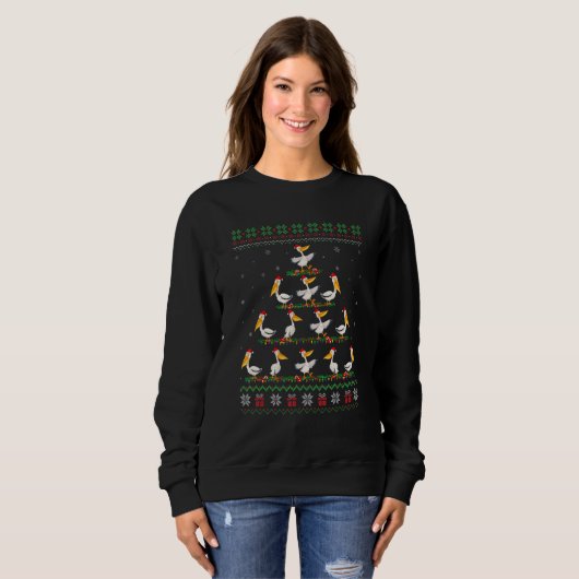 Matching Ugly Christmas Ornament Decor Pelican Bir Sweatshirt (Vorne ganz)