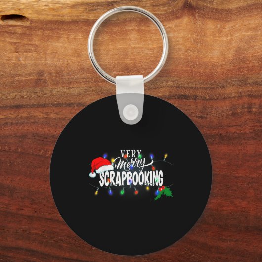 Matching Very Merry Scrapbooking Christmas Schlüsselanhänger (Vorderseite)