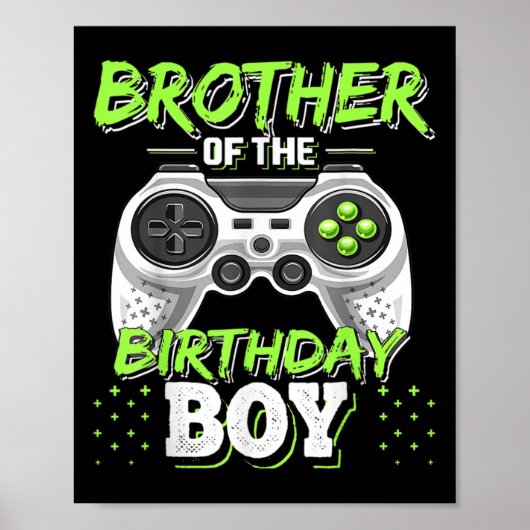 Matching Video Game Geburtstag Bruder der Geburt Poster (Vorne)