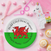 Matching Welsh Dragon St David's Day 9" Pappteller (Party)