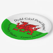 Matching Welsh Dragon St David's Day 9" Pappteller (Schrägansicht)