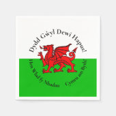 Matching Welsh Dragon St David's Day Cocktail Serviette (Vorderseite)