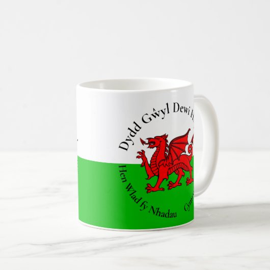 Matching Welsh Dragon St David's Day Kaffeetasse (VorderseiteRechts)