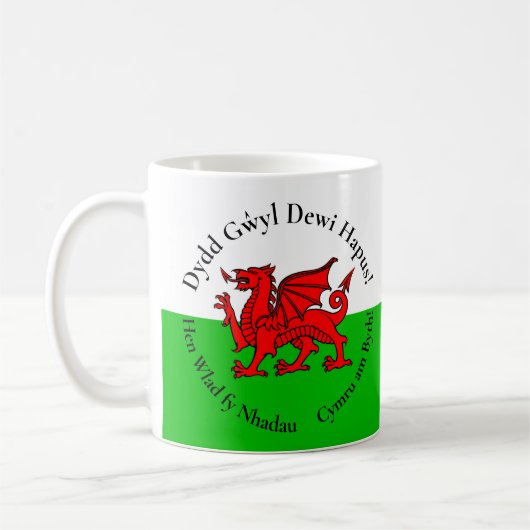 Matching Welsh Dragon St David's Day Kaffeetasse (Links)