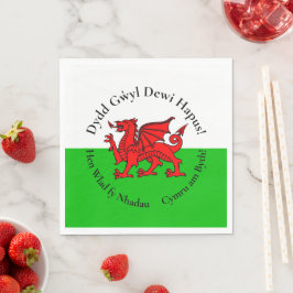 Matching Welsh Dragon St David's Day Luncheon Serviette