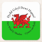 Matching Welsh Dragon St David's Day Rechteckiger Pappuntersetzer (Vorderseite)