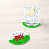 Matching Welsh Dragon St David's Day Runder Pappuntersetzer (Vor Ort)