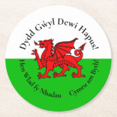 Matching Welsh Dragon St David's Day Runder Pappuntersetzer (Vorderseite)