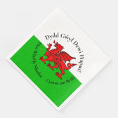 Matching Welsh Dragon St David's Day Serviette (Ecke)