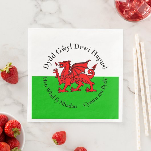 Matching Welsh Dragon St David's Day Serviette (Beispiel)