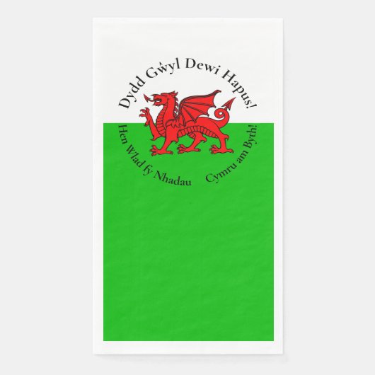 Matching Welsh Dragon St David's Day Serviette (Vorderseite)
