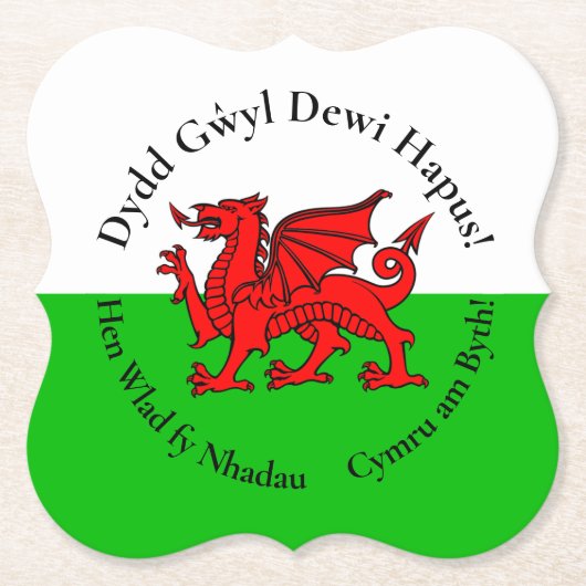 Matching Welsh Dragon St David's Day Untersetzer (Vorderseite)
