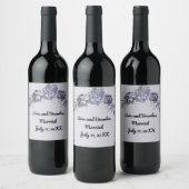 Matching Wine Label für Hochzeit in Slate Blue Weinetikett (Flaschen)