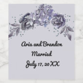 Matching Wine Label für Hochzeit in Slate Blue Weinetikett (Einzelnes Label)