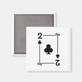Matching Zwei Clubs Anzug Playing Cards Modern 2 Magnet (Vorderseite/Rückseite)