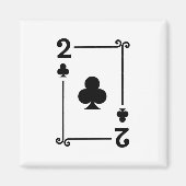 Matching Zwei Clubs Anzug Playing Cards Modern 2 Magnet (Vorne)