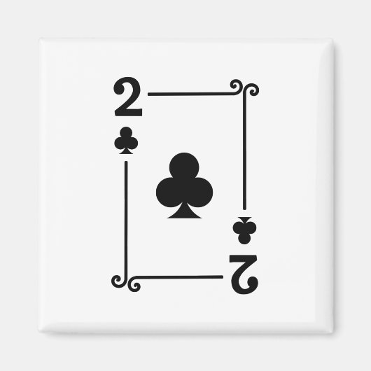 Matching Zwei Clubs Anzug Playing Cards Modern 2 Magnet (Vorne)