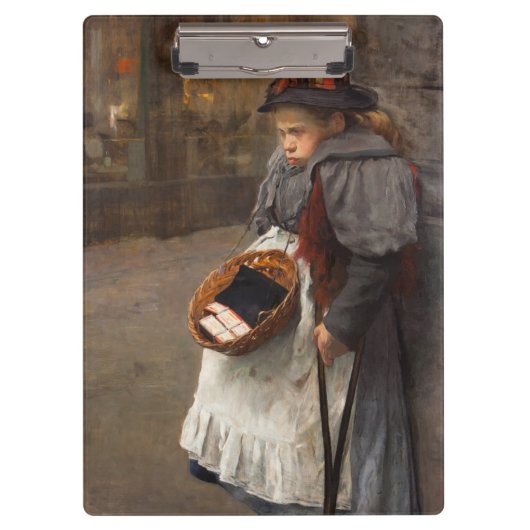 Matchstick Girl Poor Street Urchin Urban Poverty Klemmbrett (Vorderseite)