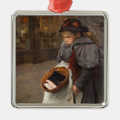 Matchstick Girl Poor Street Urchin Urban Poverty Ornament Aus Metall (Vorne)