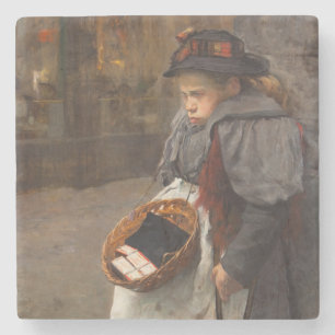 Matchstick Girl Poor Street Urchin Urban Poverty Steinuntersetzer