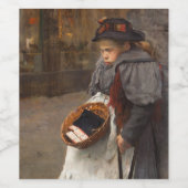 Matchstick Girl Poor Street Urchin Urban Poverty Weinetikett (Einzelnes Label)