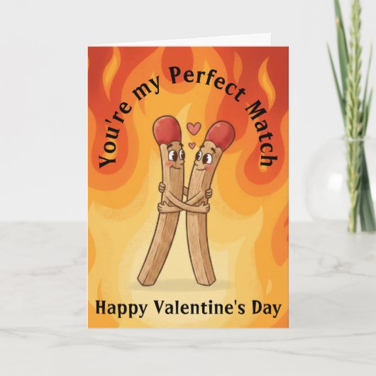 Matchstick Valentine's Day Karte (Vorderseite)