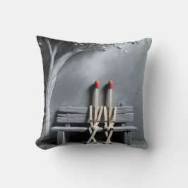 Matchsticks auf einer Bank Kissen