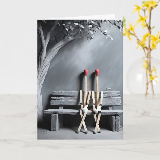 Matchsticks Jubiläum Karte (Gelbe Blume)