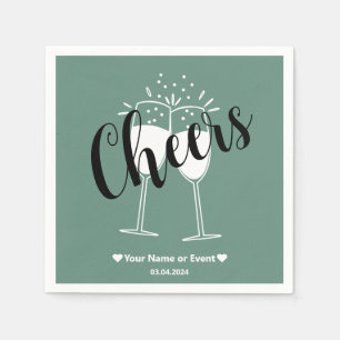 Mated Elegance - Ocean Aquamarin Cheers Napkins Serviette