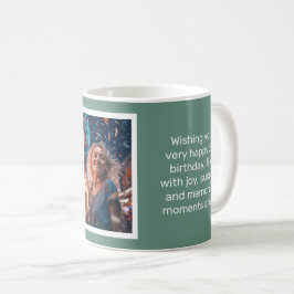 Mated Elegance Ocean Aquamarin Happy Birthday Card Kaffeetasse