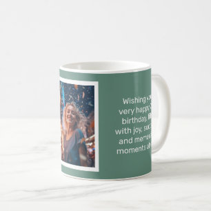 Mated Elegance Ocean Aquamarin Happy Birthday Card Kaffeetasse