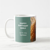 Mated Elegance Ocean Aquamarin Happy Birthday Foto Kaffeetasse (Links)