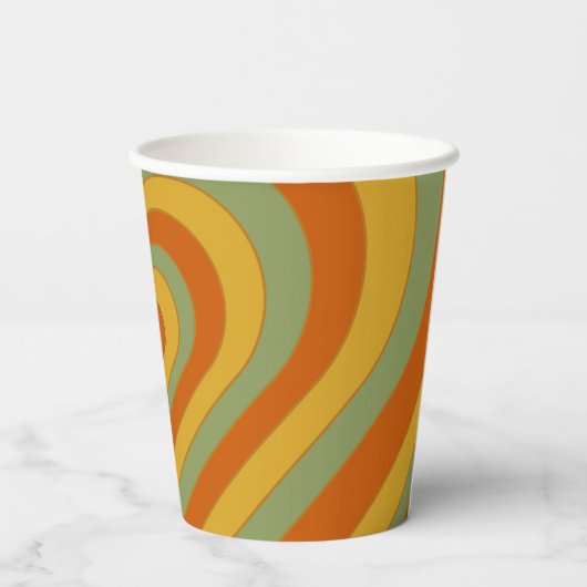 Mated Groovy Retro Layered Liebe Herz Pappbecher (Rückseite)