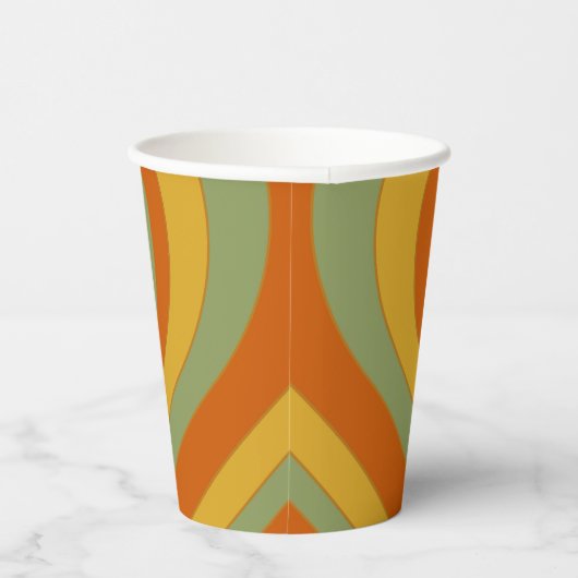 Mated Groovy Retro Layered Liebe Herz Pappbecher (Rechts)