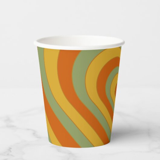 Mated Groovy Retro Layered Liebe Herz Pappbecher (Vorderseite)