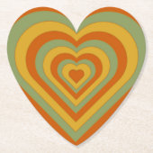 Mated Groovy Retro Layered Liebe Herz Untersetzer (Vorderseite)