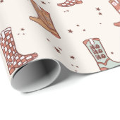 Mated Pastels Weihnachtsfeiertag Western Boots Nie Geschenkpapier (Rolleneckpunkt)