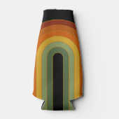 Mated Retro Seventies Groovy Layered Rainbow Black Flaschenkühler (Vorderseite)