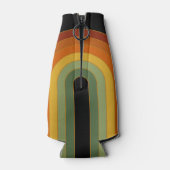 Mated Retro Seventies Groovy Layered Rainbow Black Flaschenkühler (Rückseite)